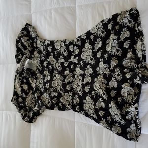 Cute flower backless romper